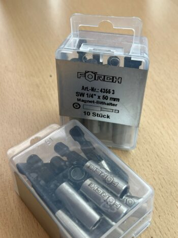 ¼ - E6.3 skrūve uzgaļu turētājs ar manētu 50mm