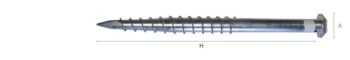 Skrūvpālis seškant. Pamatne 68x1000x2mm HDG